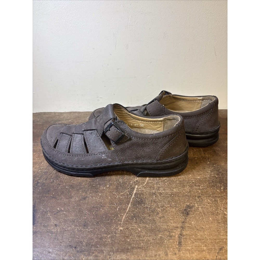 Birkenstock Madeira EU 41Closed Toe Fisherman Sandals Nubuck Leather Brown - Picture 5 of 7